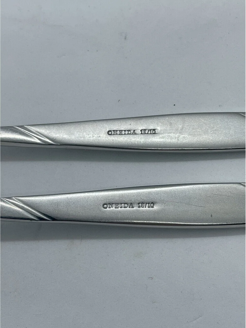 (2) Oneida RISOTTO 18/10 Stainless Frosted Handle Salad Fork Lot ~ 6 3/4